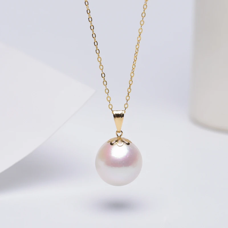 “大龙珠” 淡水珍珠吊坠 14-15mm(扣头18k)时尚 有核 银链
