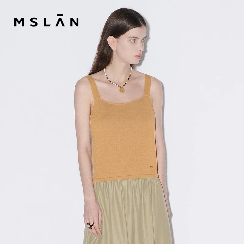 theMSLAN【商场同款】夏新款截短宽肩带吊带舒适背心女 MFBE1008