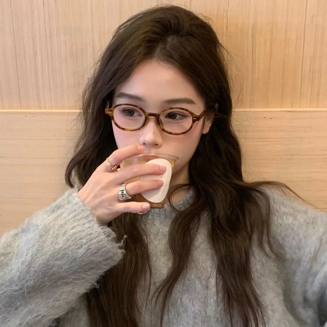 艾昀秋冬美拉德色系眼镜素颜网红时尚可配防辐射高度数近视眼镜框