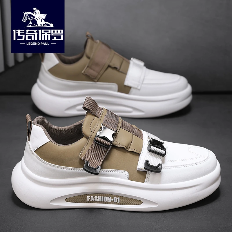 传奇保罗官方正品男鞋秋季百搭透气防臭运动板鞋男士休闲网面潮鞋