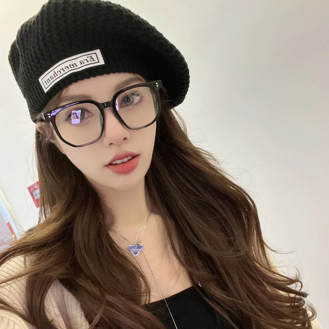 安纳塔新款黑框木纹腿不规则光学镜架防蓝光潮流复古网红大框F90