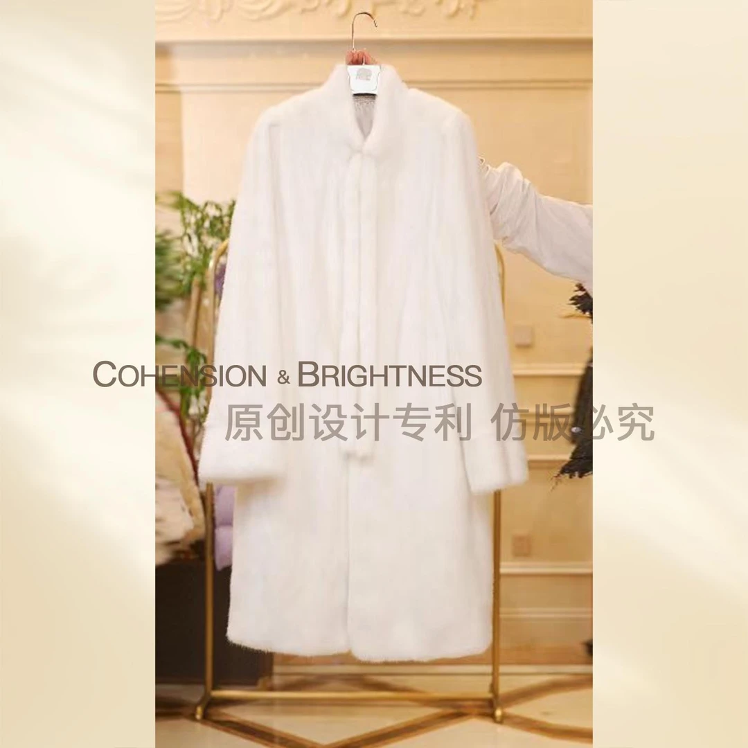 NO退NO换【魅力无限】冬季名媛风加厚保暖毛毛外套长款YQ586