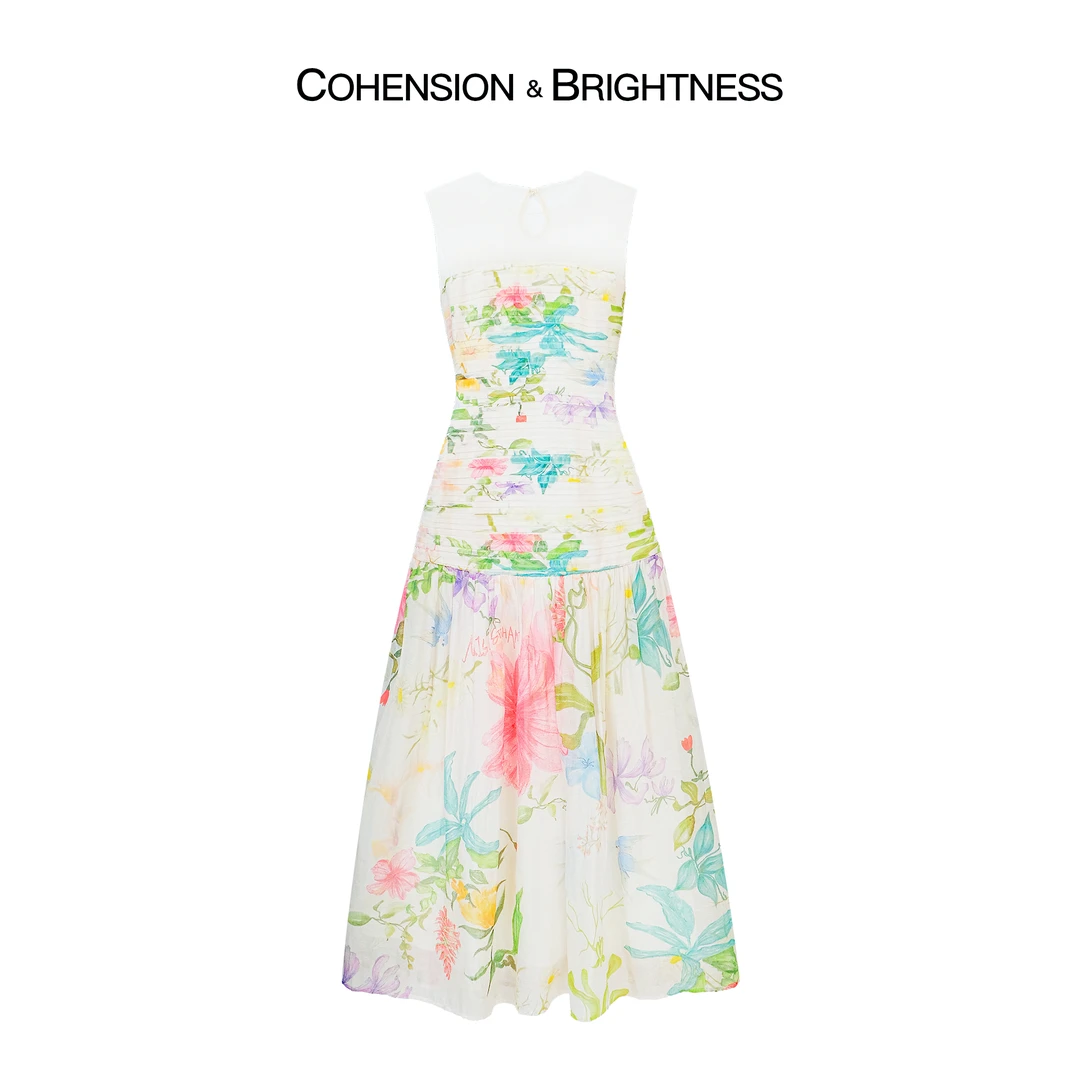 凝慧真的好【海德花园】2024春夏法式气质印花度假风连衣裙LP018