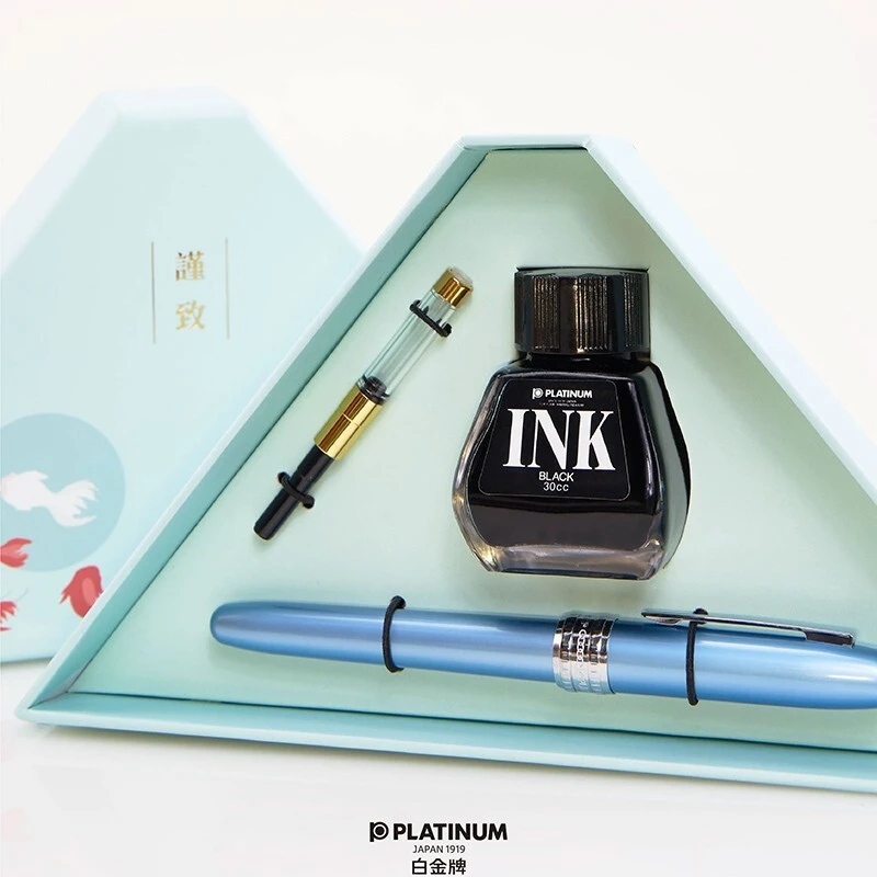 PLATINUM白金富士山礼盒钢笔礼盒装PGB-1000钢笔墨水套装学生用