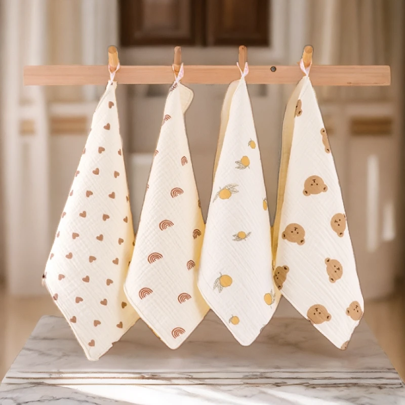 乐蓓淘新生儿柔软口水巾纯棉毛巾洗脸婴儿宝宝围嘴口水巾小方巾