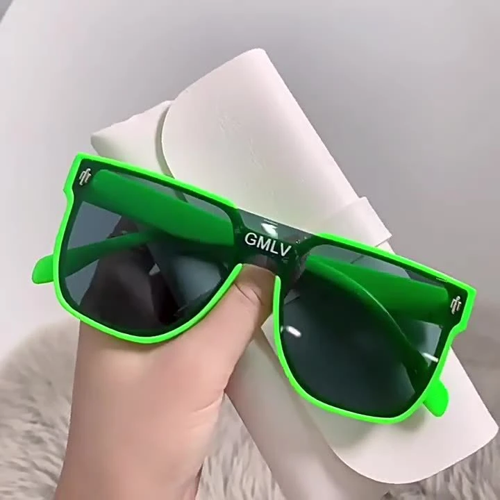 儿童太阳镜潮男童女童时尚街拍连体大框眼镜男孩宝宝防紫外线墨镜