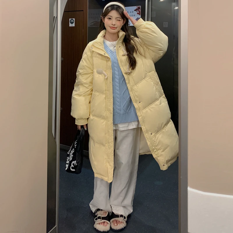 立领长款棉服女冬季新款棉袄加厚高级感学生宽松过膝棉衣保暖秋冬
