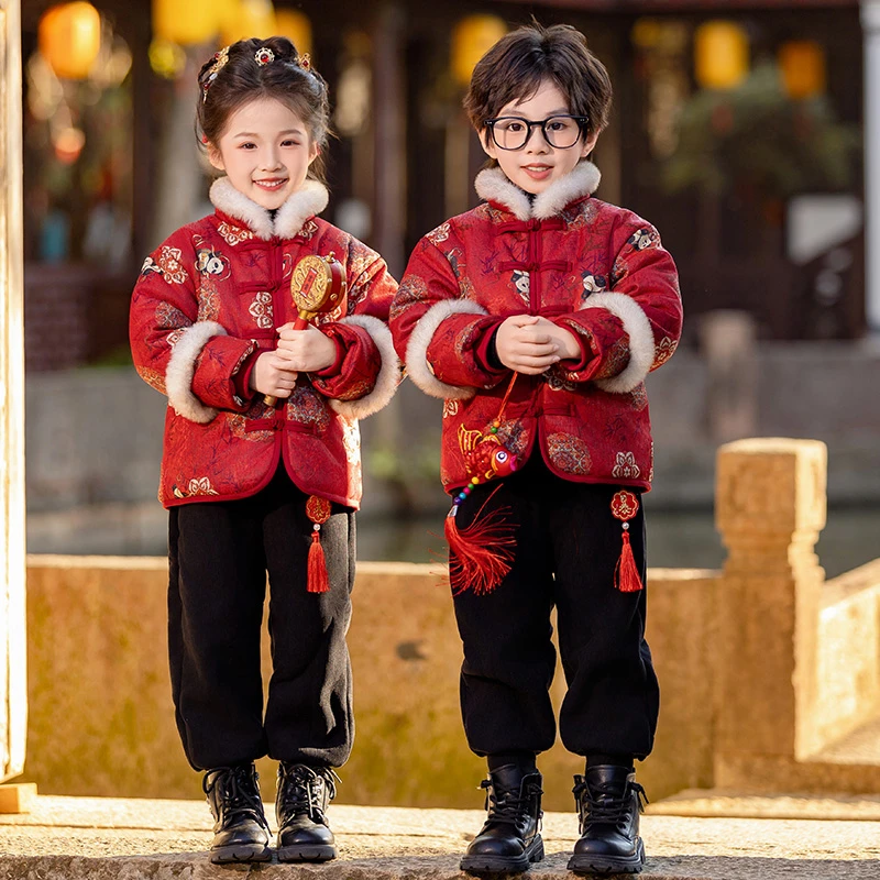 男童拜年服儿童汉服周岁礼服男宝宝唐装秋冬季中国风棉衣棉服套装