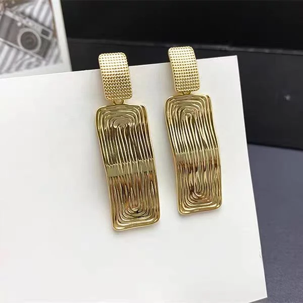 铜合金耳饰 AXA078【波光粼粼】高级感夸张大气金属冷淡风耳环