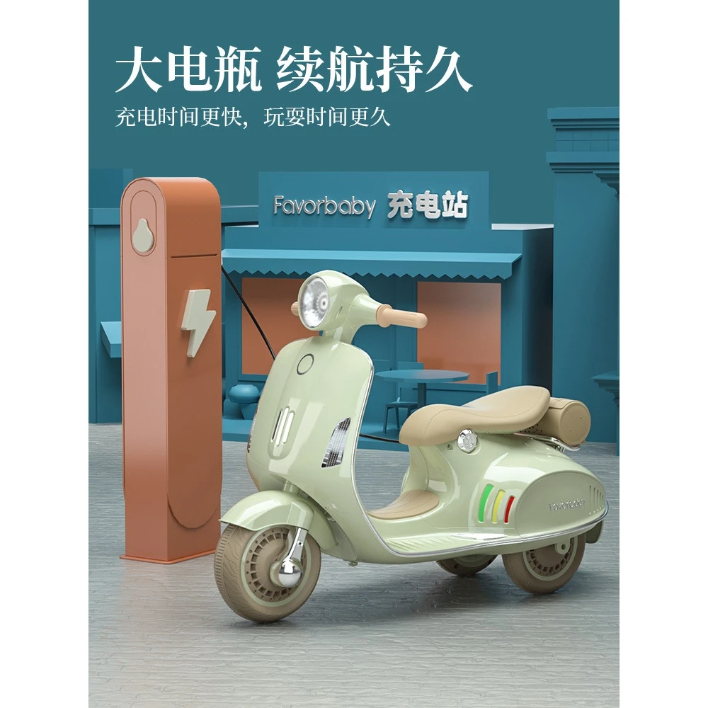 新款儿童电动摩托车三轮车1-6岁遥控玩具充电骑行男女可坐人骑行