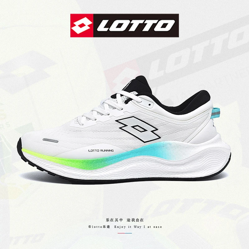 LOTTO/乐途缓震跑鞋爆米花运动鞋2024秋季新款舒适透气百搭网面鞋