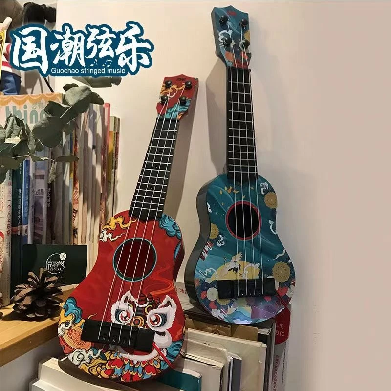 新疆包邮儿童可弹奏尤克里里初学者国潮风儿童玩具吉他启蒙早教音