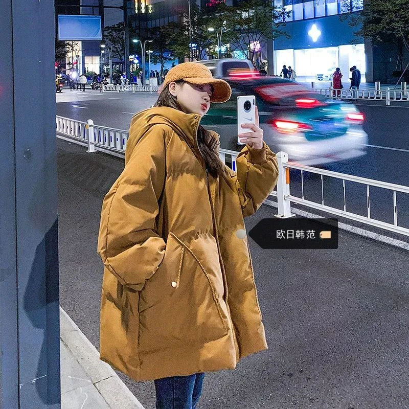 新款羽绒服羽绒服女中长款2023年冬季新款韩版宽松加厚情侣学生衣