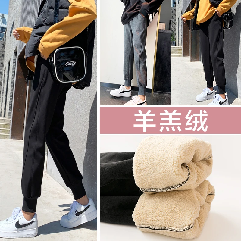 孕妇装加绒加厚弹力裤羊羔绒孕妇裤休闲外穿托腹裤