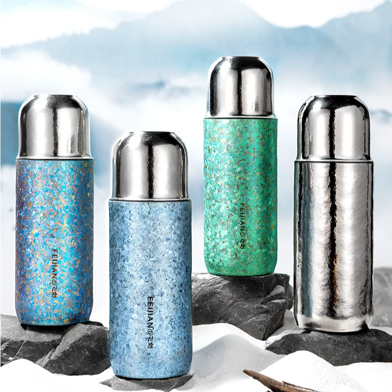 FEIJIAN/飞剑飞剑纯钛保温杯双层钛焖茶杯便捷弹跳盖闷泡茶养生杯