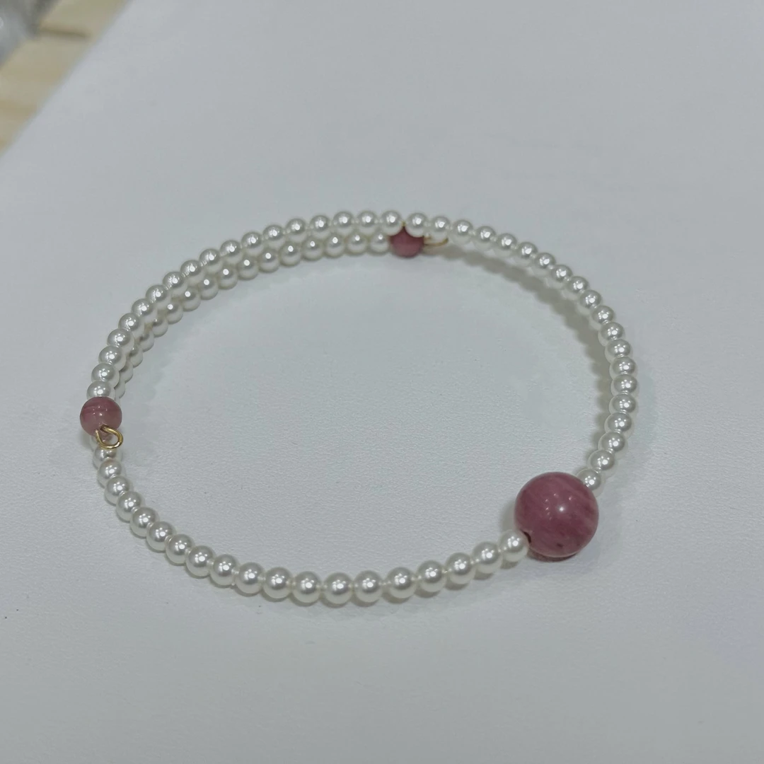 非金属仿珍珠手镯 施家珠法式公主风手镯气质小米珠百搭