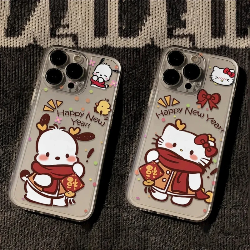拜年凯蒂猫帕恰狗苹果iPhone15PRO手机壳14promax太空软壳13/11透