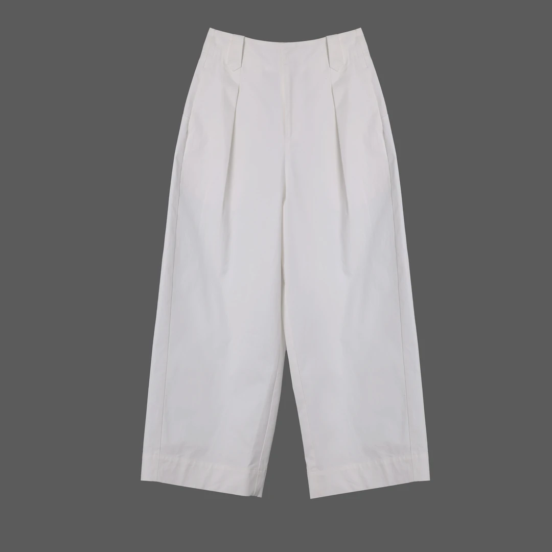 GKE/谷可K5028时尚九分裤女2024春夏新款阔腿裤高腰垂坠感直筒裤