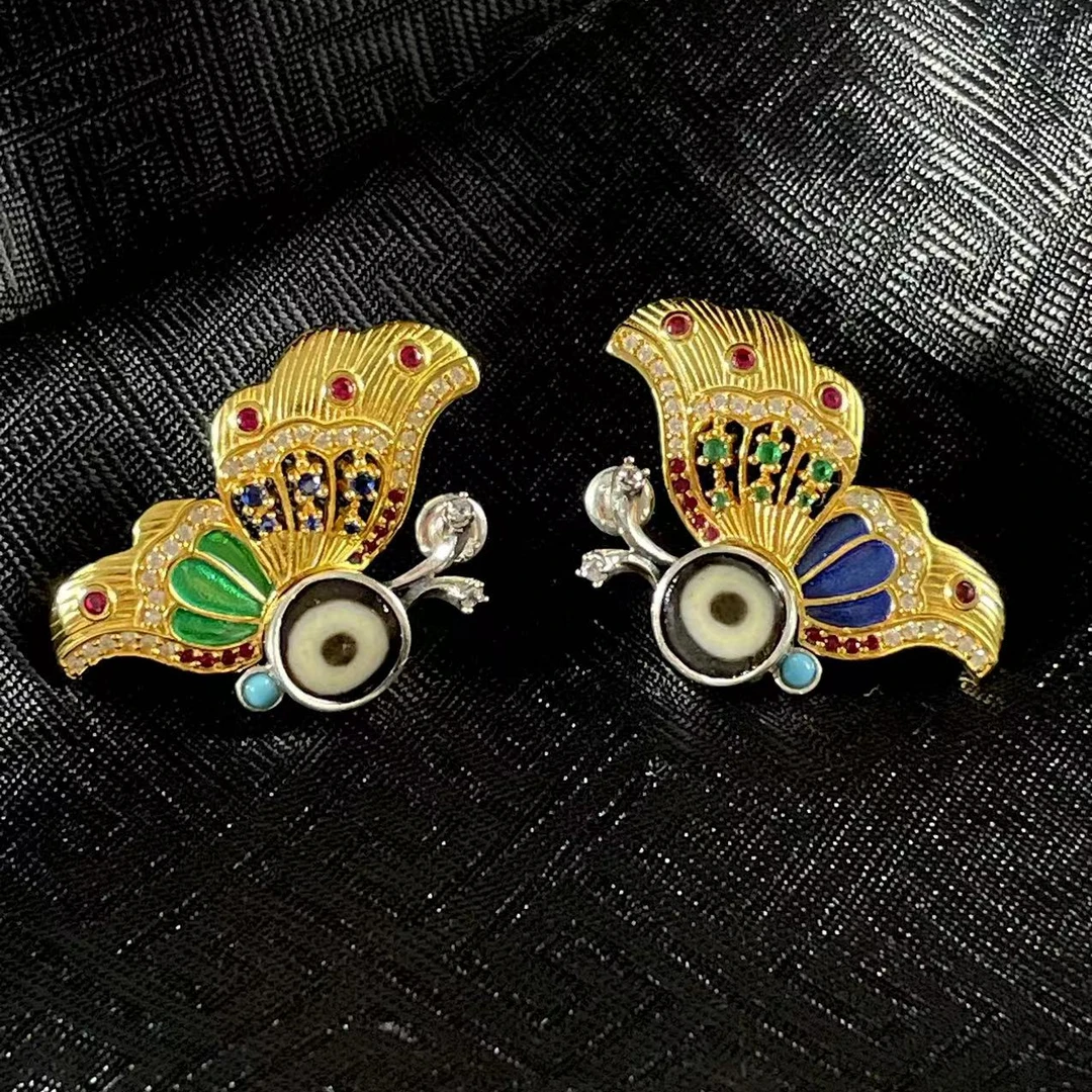 壹加 | 玛瑙一眼蝴蝶耳钩