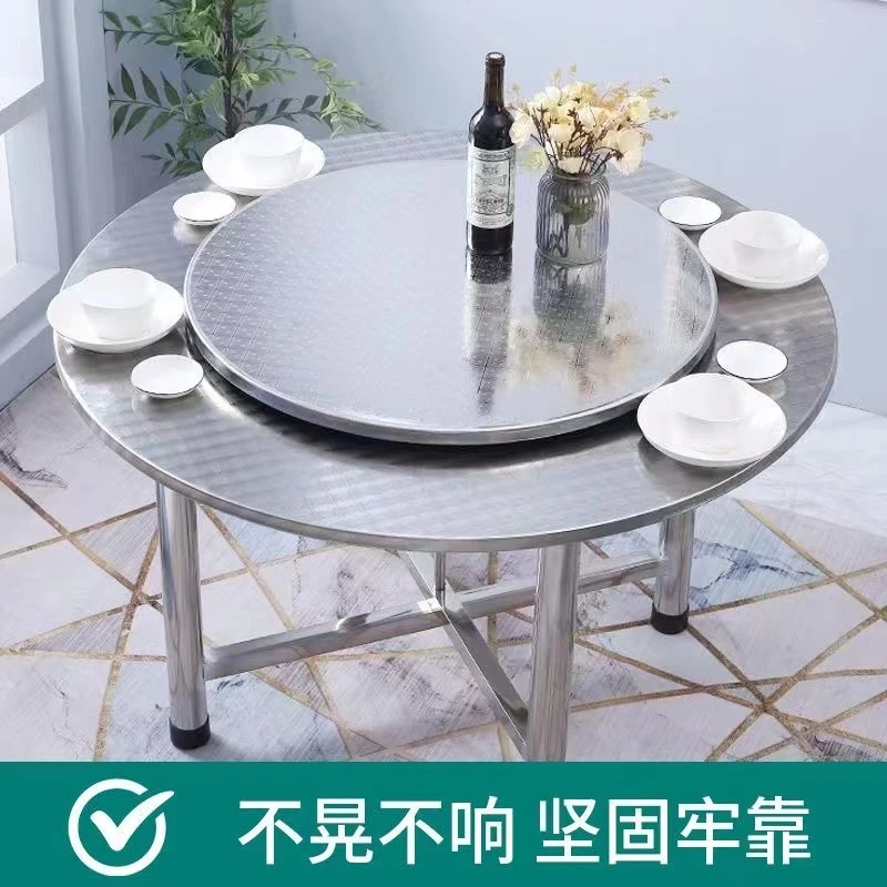 带转盘分体饭店折叠圆餐桌加厚饭桌子商用家用酒席餐桌工厂直销