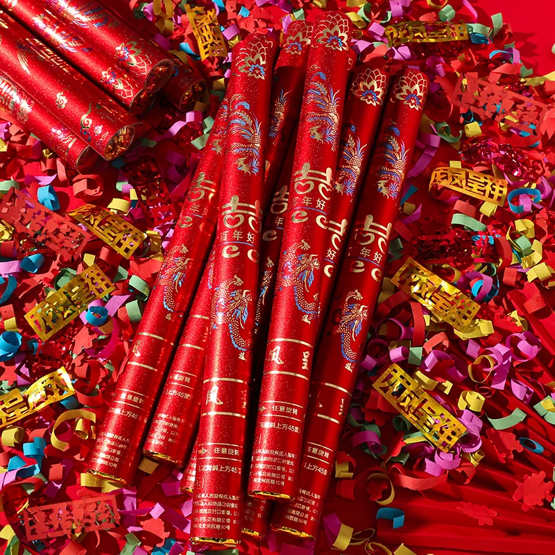 婚庆用品大全结婚礼炮筒开业乔迁花瓣雨彩带喷花筒手持礼花筒网红