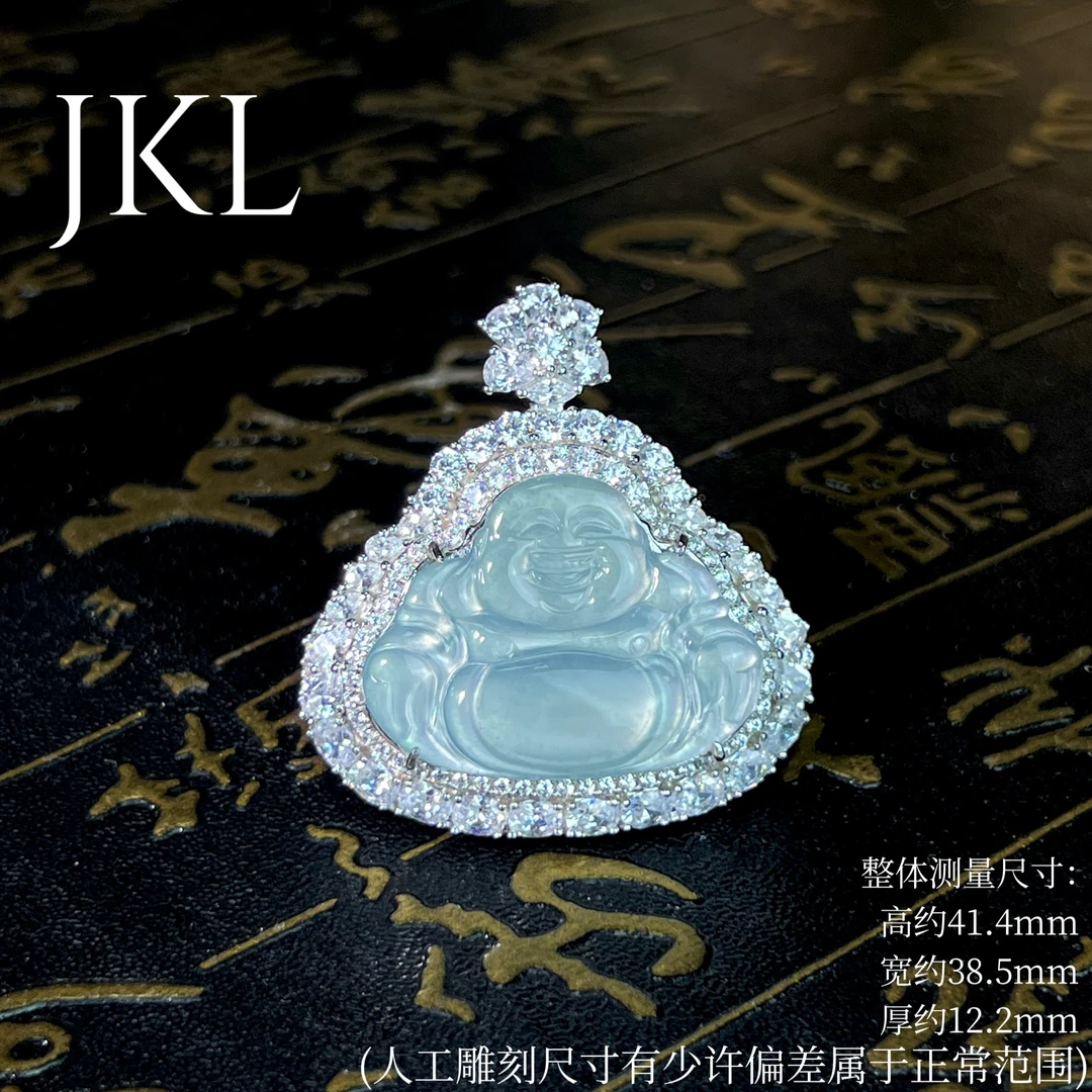 【小马淦淦珠宝】天然翡翠A货气质蓝水大肚佛公精致大气 多样性发货