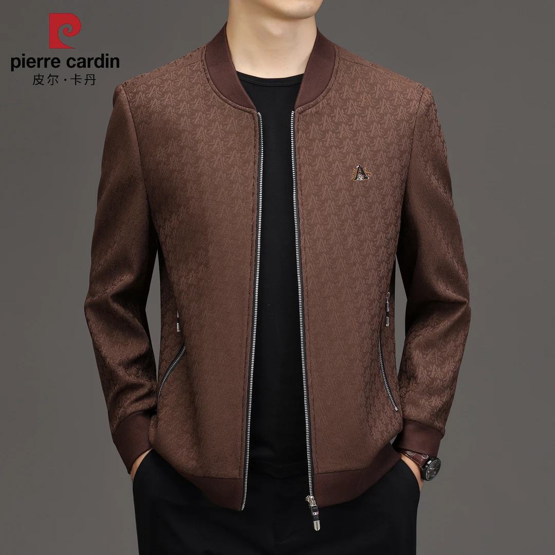 皮尔卡丹秋季新款高档男士立领薄款夹克休闲男外套时尚百搭男装