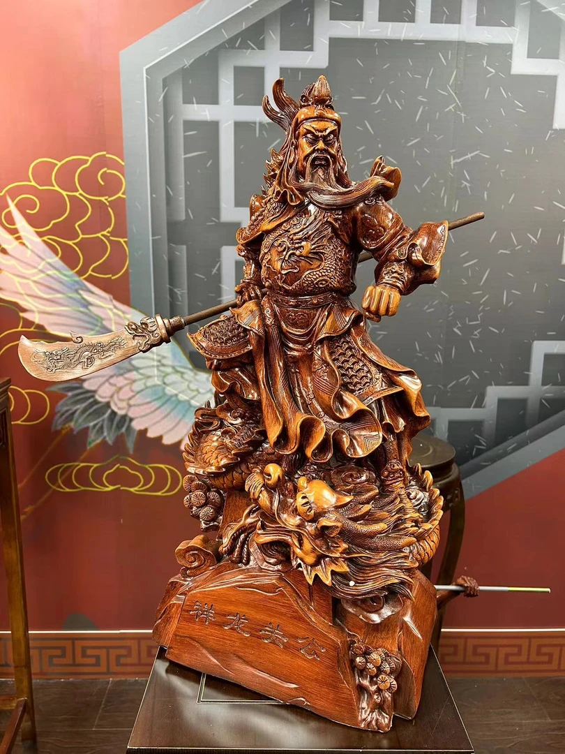 横刀祥龙关公摆件，长25高52，家居， 办公，玄关，送礼