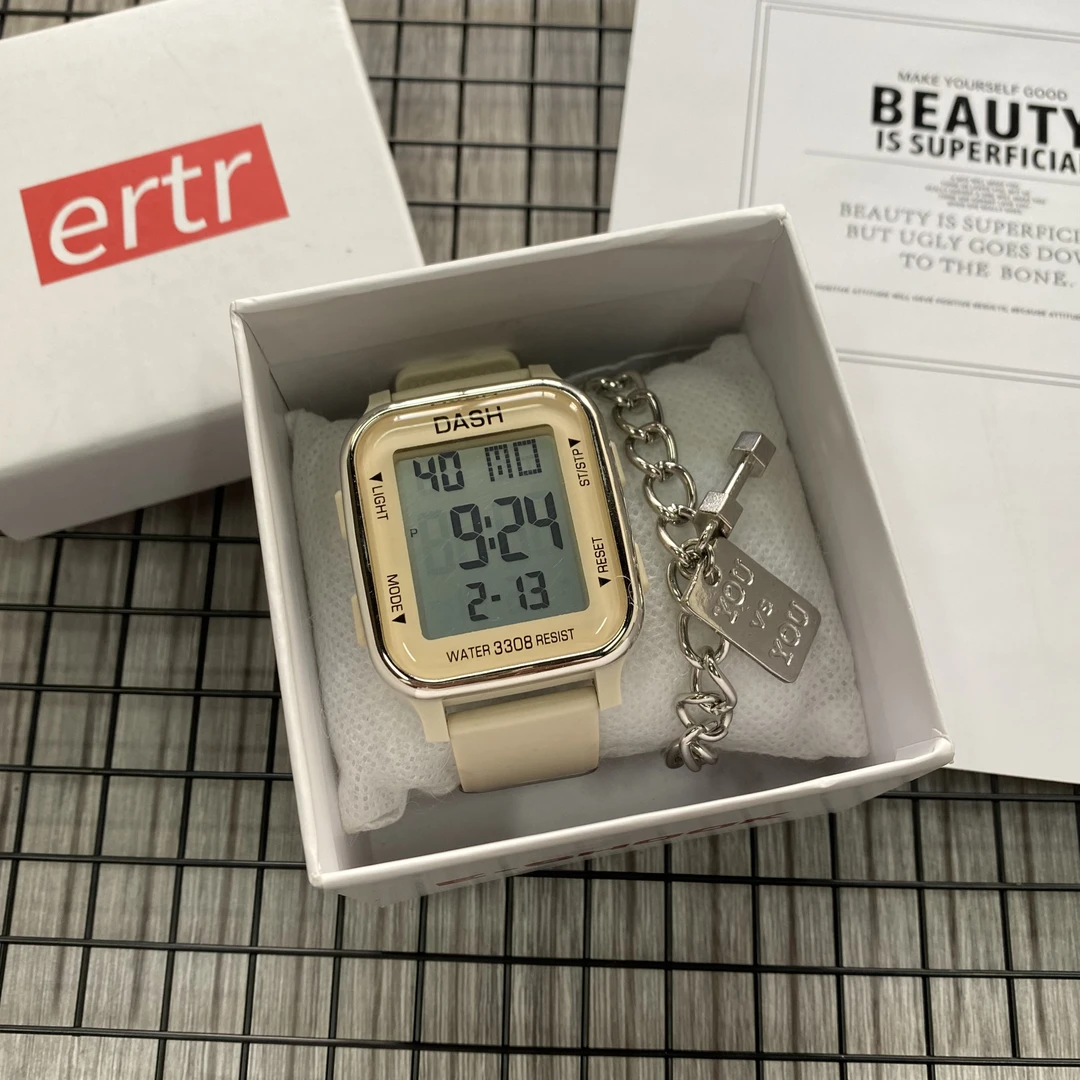 2024新款学生男初中高中生女多功能防水潮流腕表简约大屏电子手表