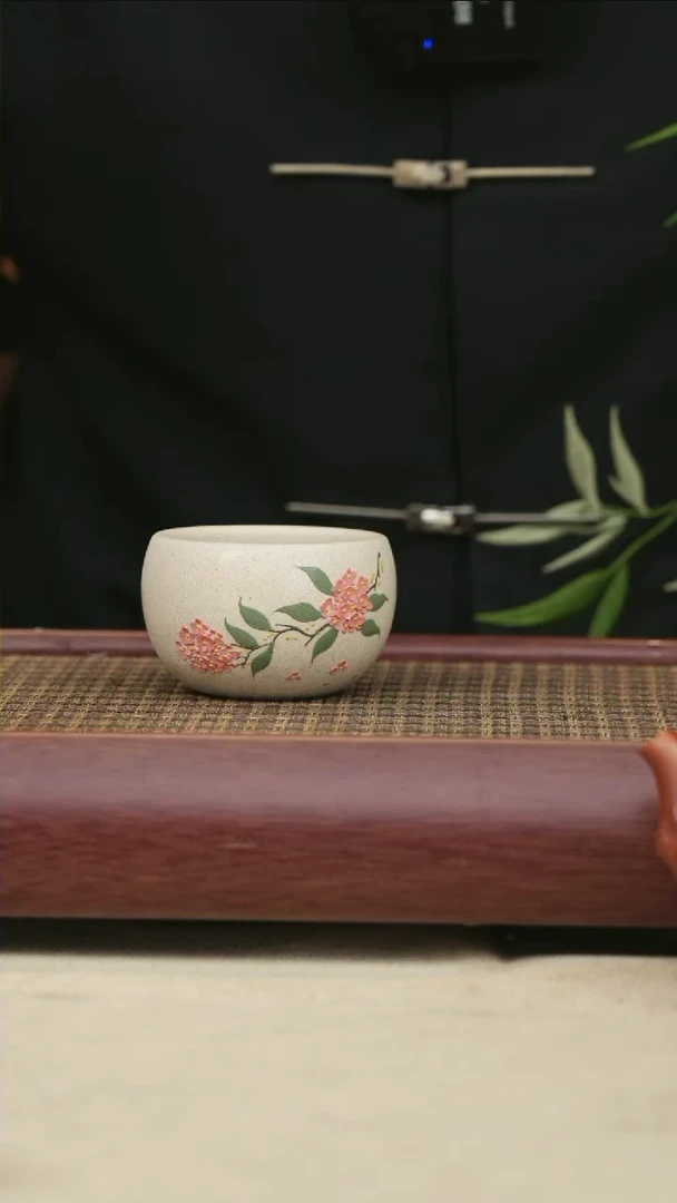 【闪购商品】紫砂茶壶12白玉段 花杯