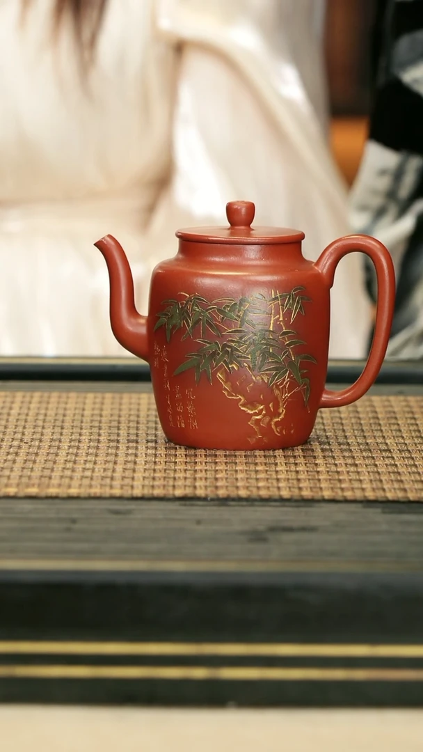 【闪购商品】紫砂茶壶ZLH36梅竹怀香 朱泥