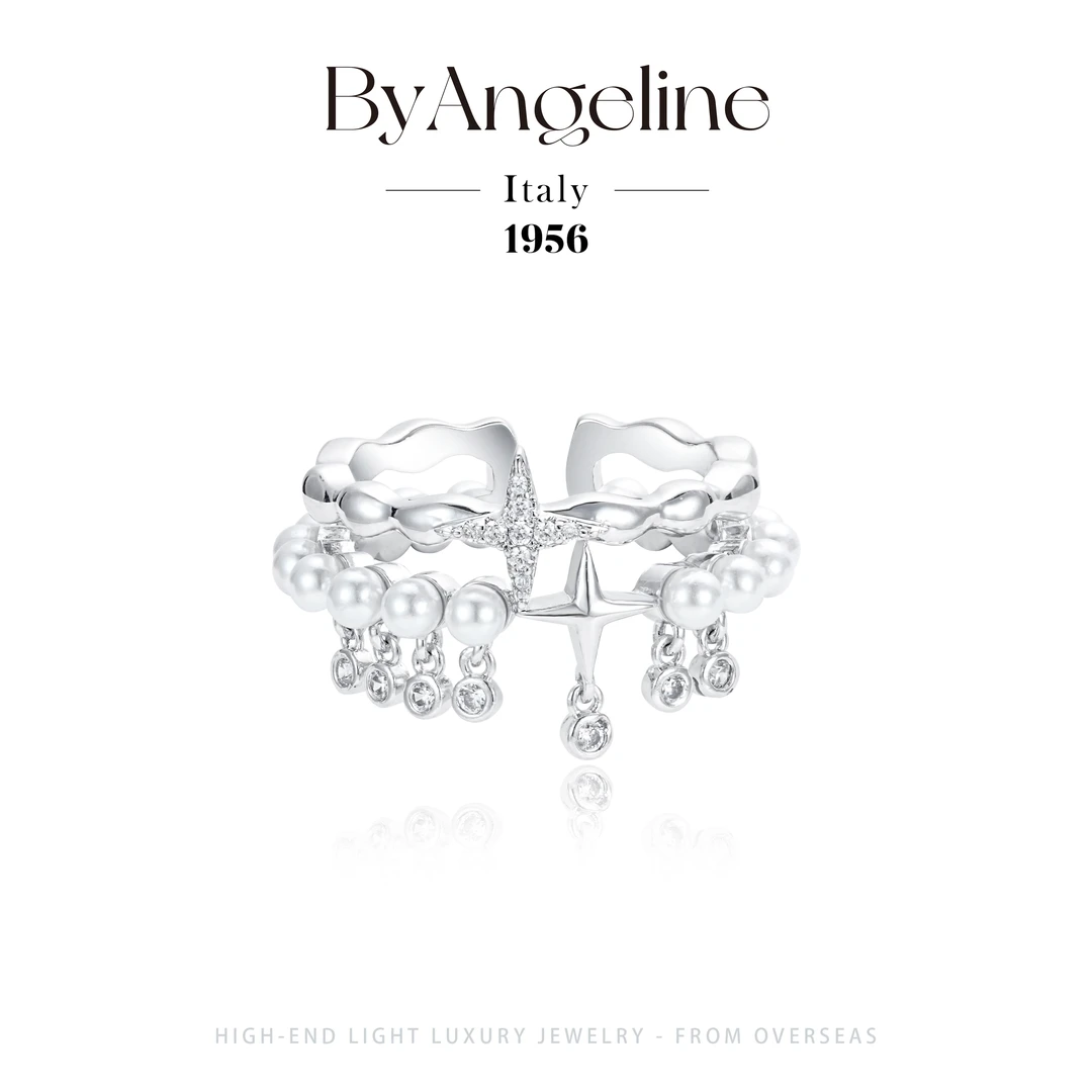 铜合金合成锆石戒指 【银河邂逅】Byangeline设计师款个性戒指F2341