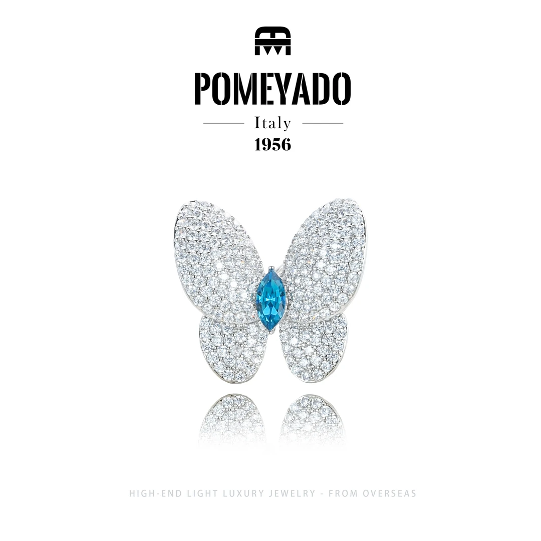 【蓝蝶恋曲】Pomeyado设计师款秋冬蝴蝶胸针 F1893