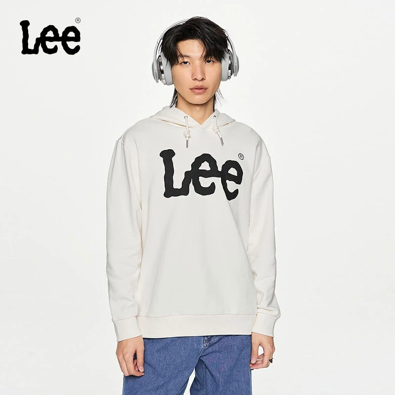 Lee商场同款经典色舒适版型logo男连帽长袖卫衣休闲潮流LMT00677