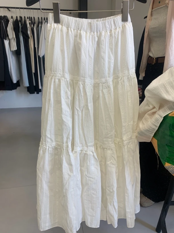 白色松紧半裙 通勤no退换