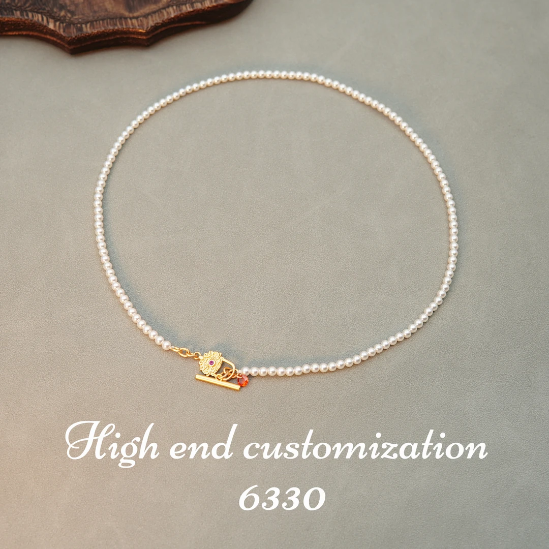 铜合金项链 时尚百搭手工新中式珠珠项链【6330】（链长：41误差±2cm)