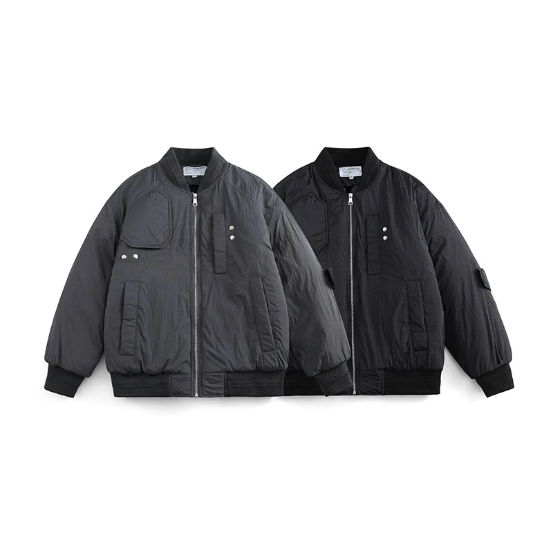 美式加厚夹棉MA1棒球服外套男女街头飞行棉衣-1062