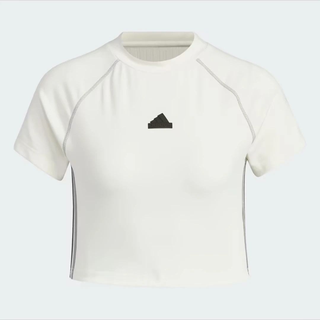 adidas/阿迪达斯短款运动休闲修身短袖圆领T桖JJ1113