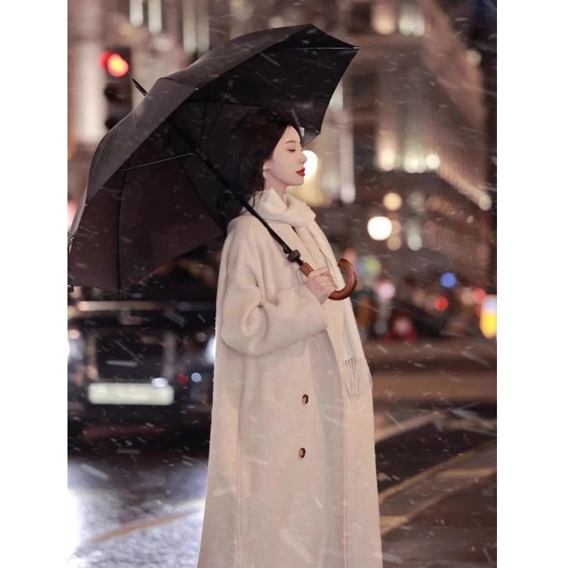 羽绒服女中长款2025冬季新款加厚羽绒内胆呢子大衣外套