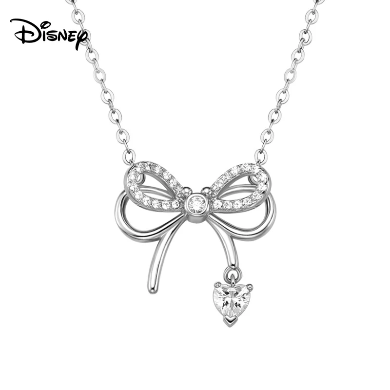 Disney/迪士尼 吊坠925银  灵动蝴蝶结简约小众米妮纯银项链女款