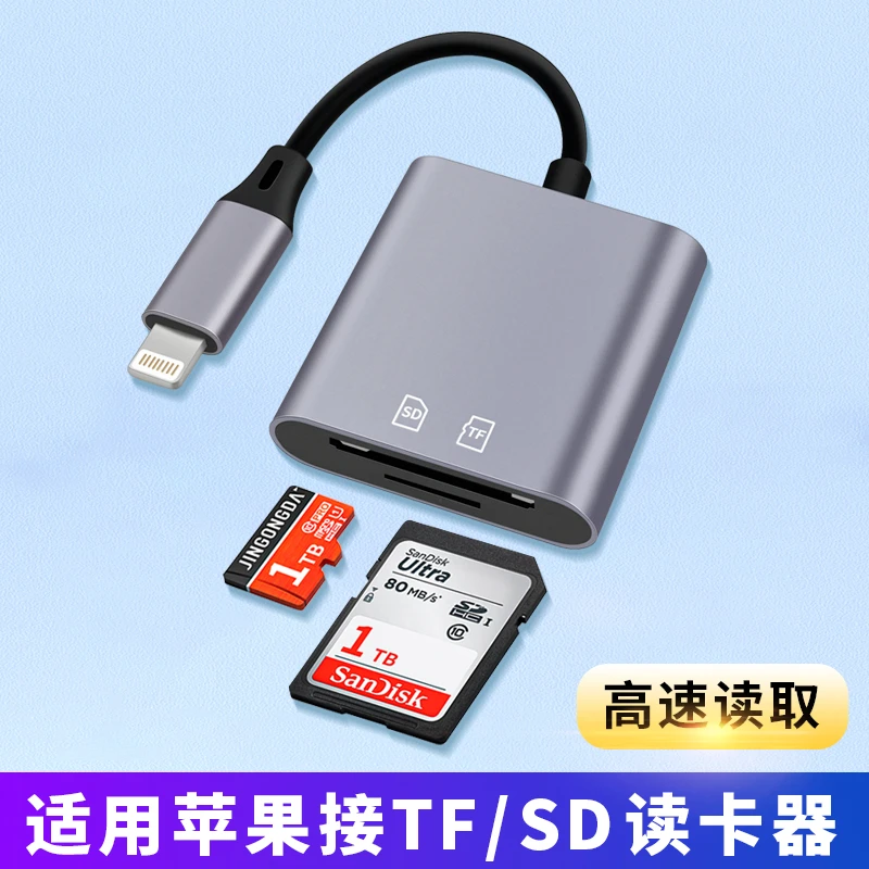 otg读卡器适用苹果14手机iPhone13连接U盘内存卡TF存储卡SD转换器