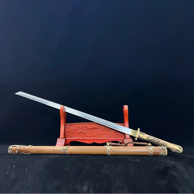 《沈广隆》水龙唐刀4.0 花纹钢 唐横刀 手工 宝剑 未开刃