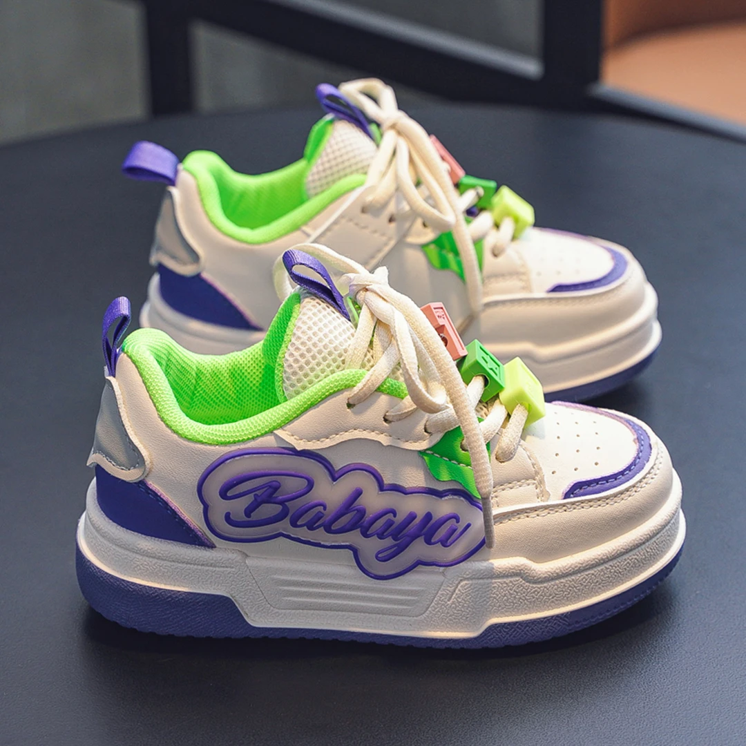 芭芭鸭儿童运动鞋男童小白鞋2025春季新款女童时尚百搭板鞋中大童