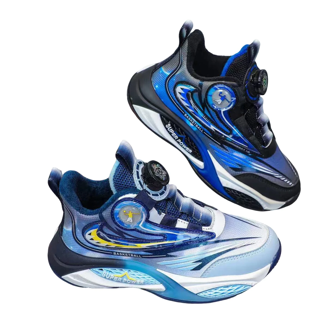 加棉儿童运动鞋男童鞋子女童老爹软底网面透气