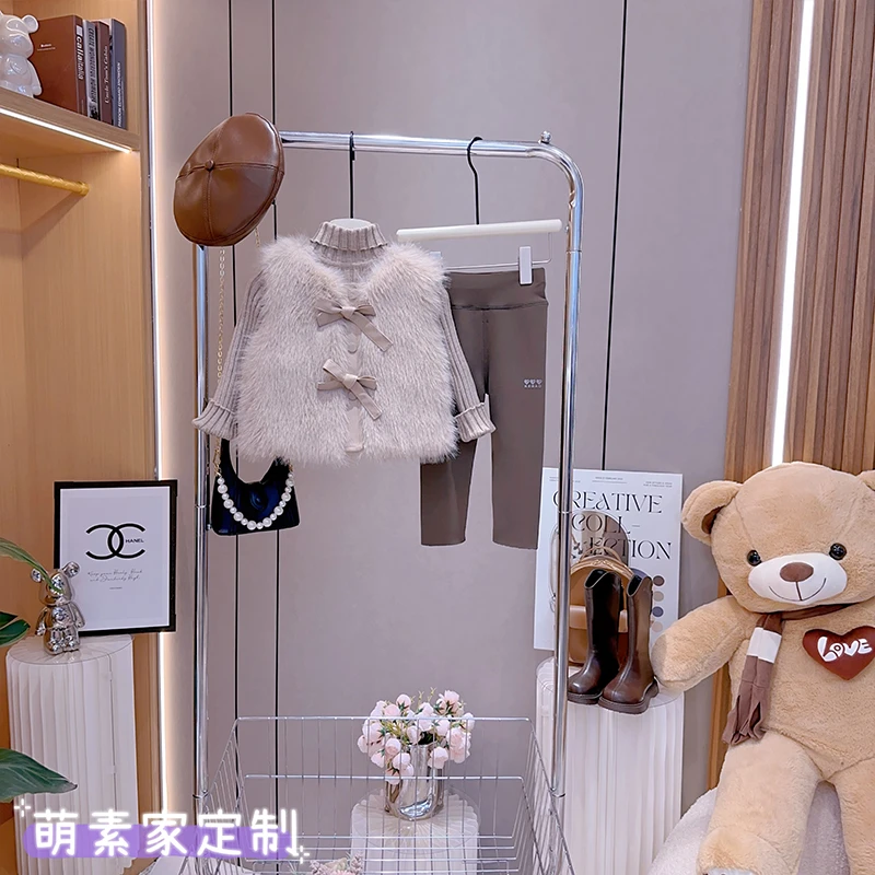 女童2023冬新款加厚马甲儿童草草毛毛背心秋冬坎肩洋气百搭韩版