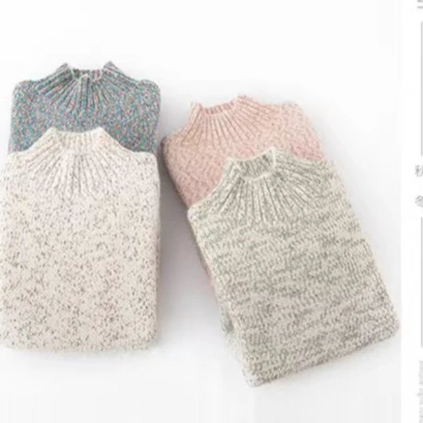 秋冬百搭女款针织衫半高领女针织衫打底毛衣加厚毛衣内搭打底上衣