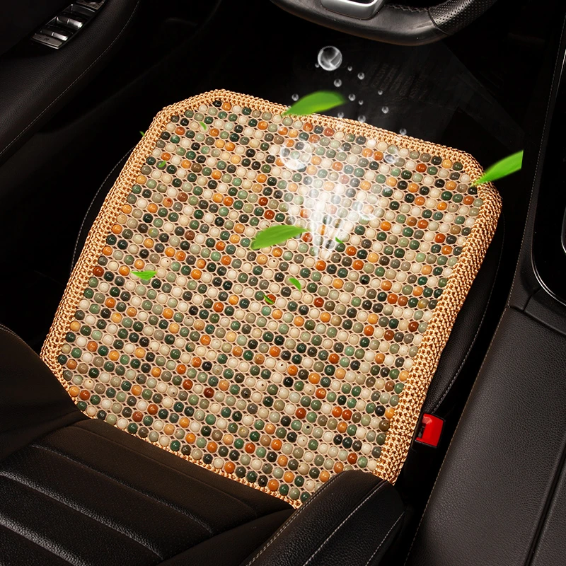 夏季菩提子汽车坐垫清凉透气通风高档手工艺编织夏天实木珠子座垫