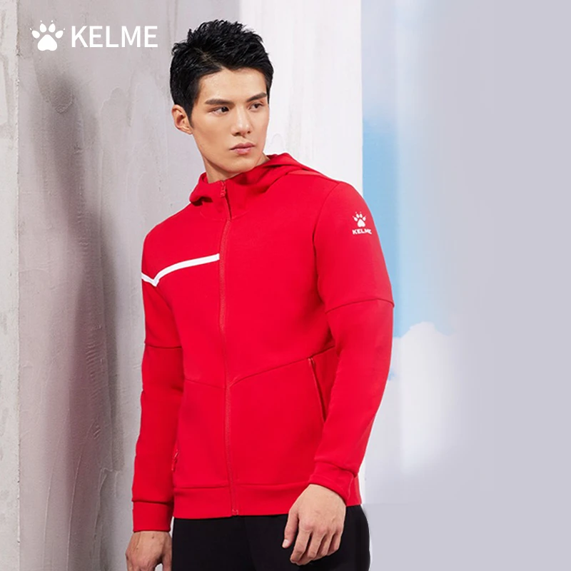 KELME卡尔美针织运动外套男2023新款连帽夹克步运动服8261WT1018