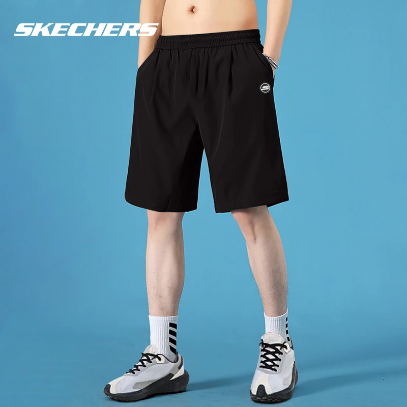 斯凯奇速干五分裤男夏季薄款宽松透气运动短裤冰丝健身跑步裤子