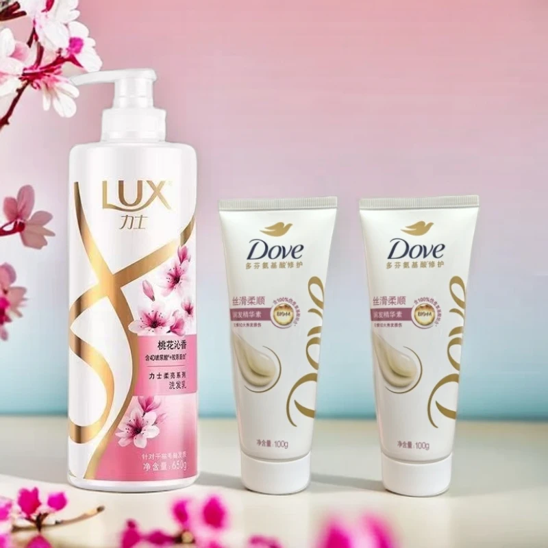 LUX/力士力士玻尿酸洗护桃花沁香洗发水多芬精华素护发洗发水